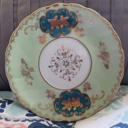 #Vintage Royal Sealy China - Green Saucer 