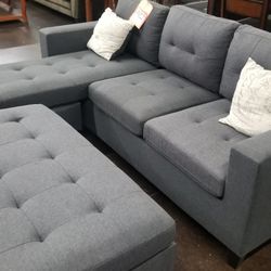 Small Gray Reversible Sectional 