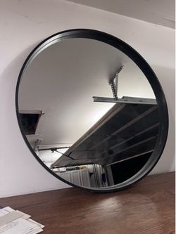 Large round mirror