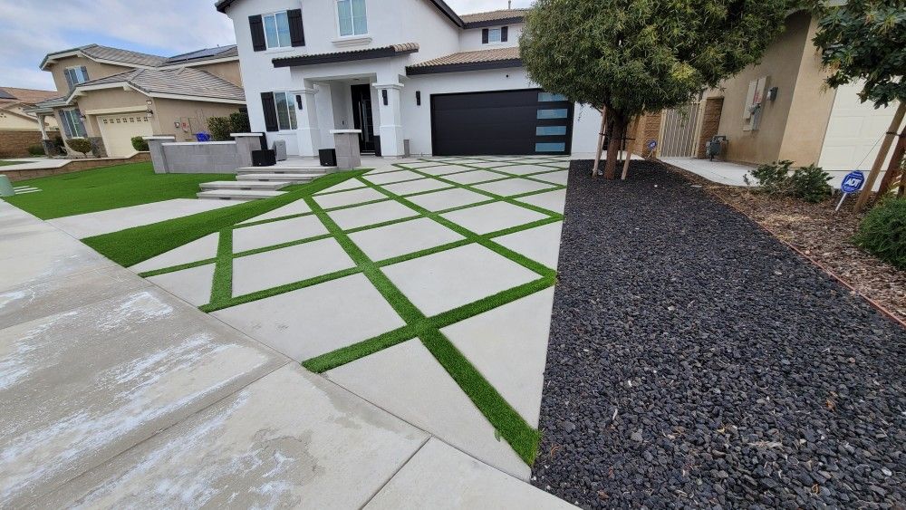 Concrete  Artificial Grass Block Walls Grading 
