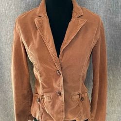 Bass Jeans Corduroy Blazer Top Cardigan Jacket Women's Size S / Small   Top Suit 