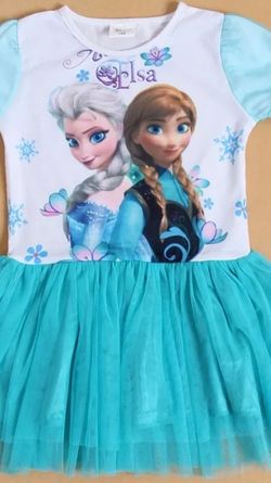 NUEVO!!! SUPER CUTE FROZEN DRESS SIZE (6-7T) PERFECT GIFT 🎁 FOR B-DAY PARTY 🎉 💞💝💕