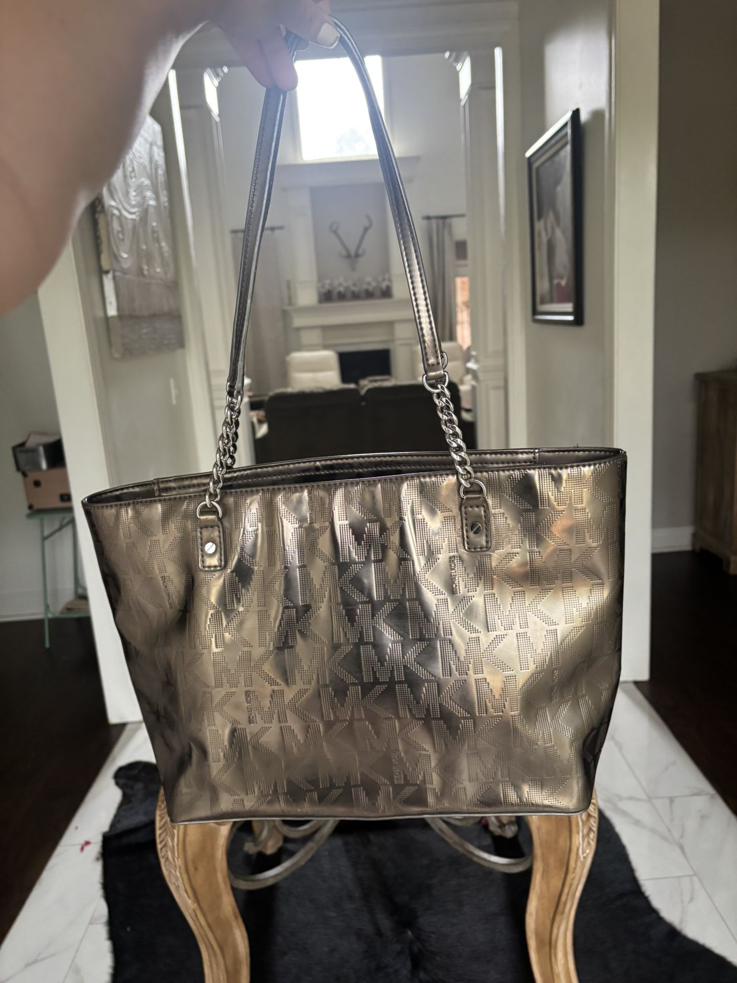 Michael Kors metallic tote bag