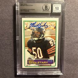1983 Topps #38 Mike Singletary Rookie Card w/ on card auto.Negotiable