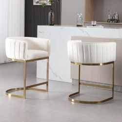 Set If 4 White Barstools