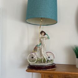 Vintage Lady On Bike  Lamp,Ok Collection