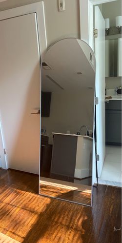 6 foot/70 inch tall floor mirror rounded
