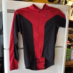 Specialized Men’s Cycling Jacket Size M Red Black Full Zip Softshell Windbreaker - Excellent Condition