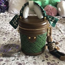 Seriously Unique, Cute, and Classy Teddy Bear Dark Brown & Forest Green Clutch Crossbody Handbag Purse
