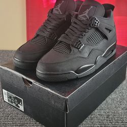 Jordan 4 Low Black Cat men's size 12. Light Graphite New
