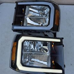 07-13 Gmc Sierra LED DRL Headlights Luces Micas Calaveras Faros Faroles Focos Headlamps 