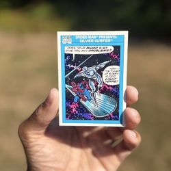 🃏 1990 Marvel Universe Card #153 SpiderMan Presents: Silver Surfer
