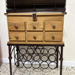 Storage Chest / Cabinet With Wine Rack