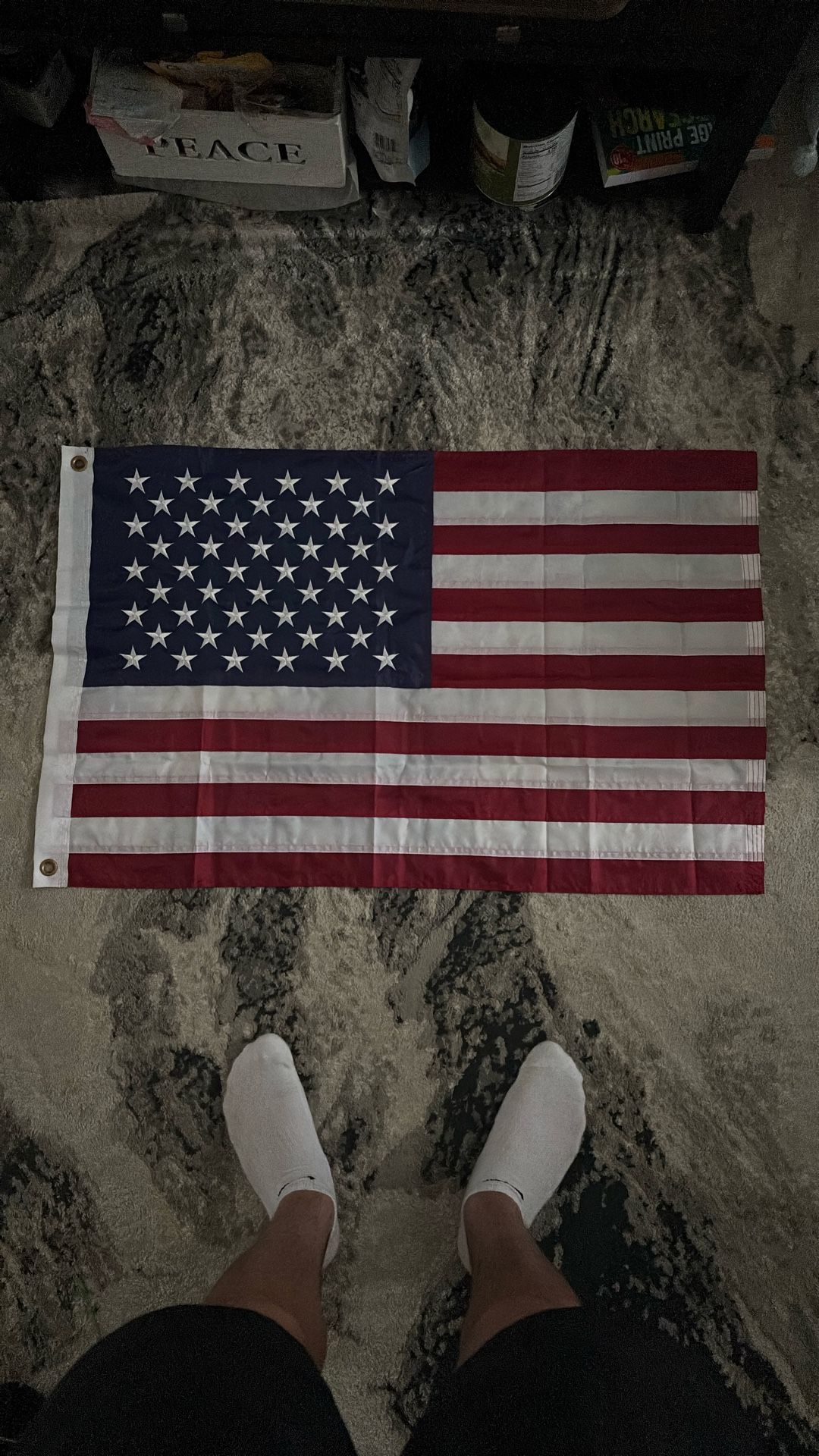 Stitched Nylon Fabric USA Flag 2x4