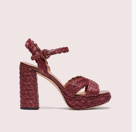 KATE SPADE DISCO RAFFIA PLATFORM Magenta Pink size 7 Fits Up To Size 8 US