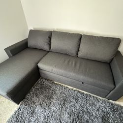Grey Sectional Chaise Reversible Convert To Bed With Storage Below 88x57