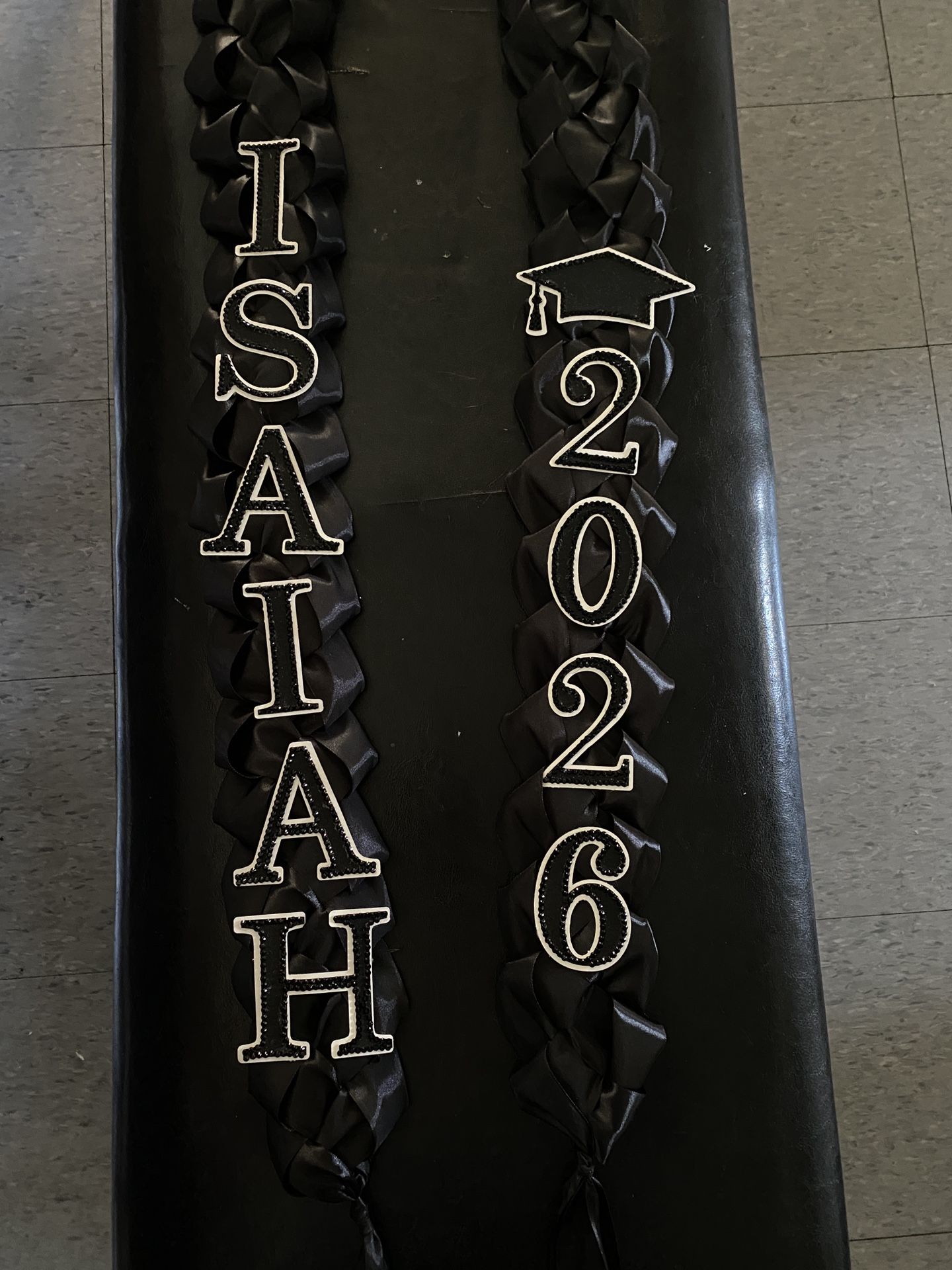 black graduation lei