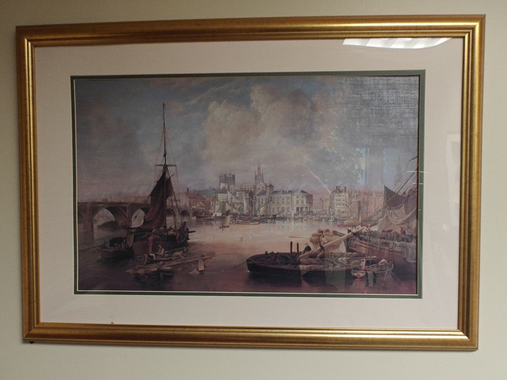 Art, Classic Old Harbor Scene