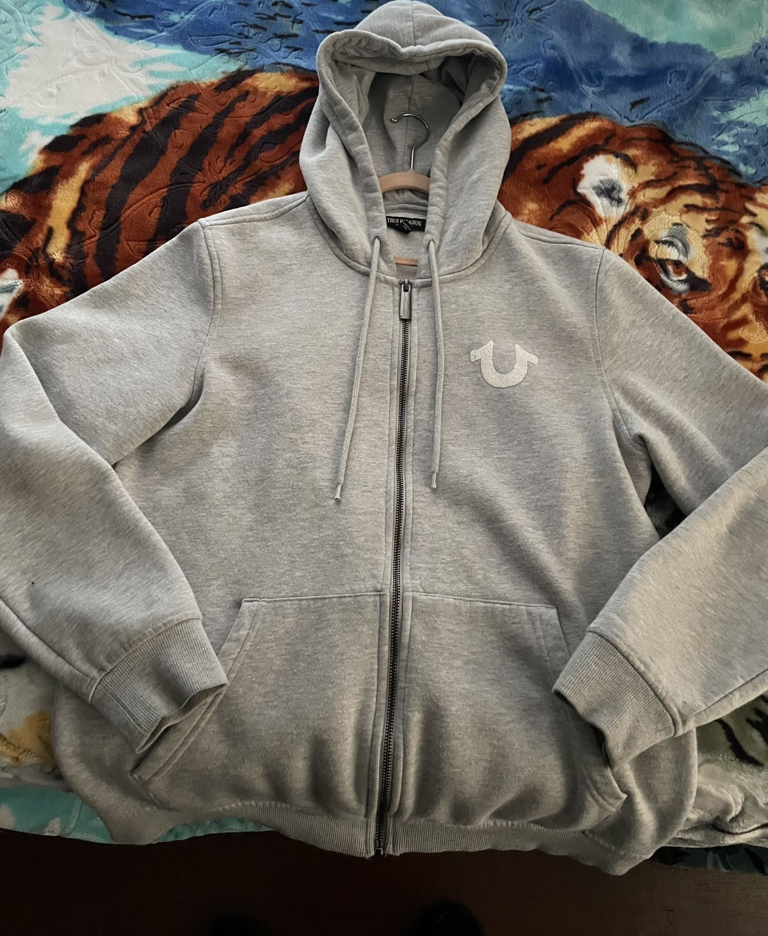 Grey True Religion Zip Up