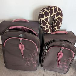 Brown And Pink Luggage