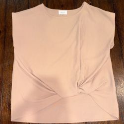Korye Tan Twist Knot Blouse - Womens M