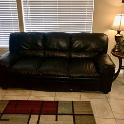 Black Bonded leather couches 