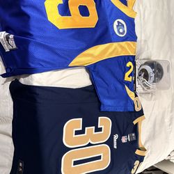 LA Rams throwback Jerseys  and signed Copper Kupp Mini Helmet