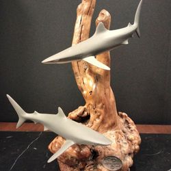 Vintage Shark Statue By John Perry 