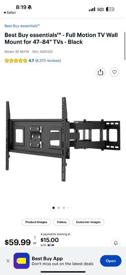 Best Buy Essentials Full Motion TV Wall Mount 
