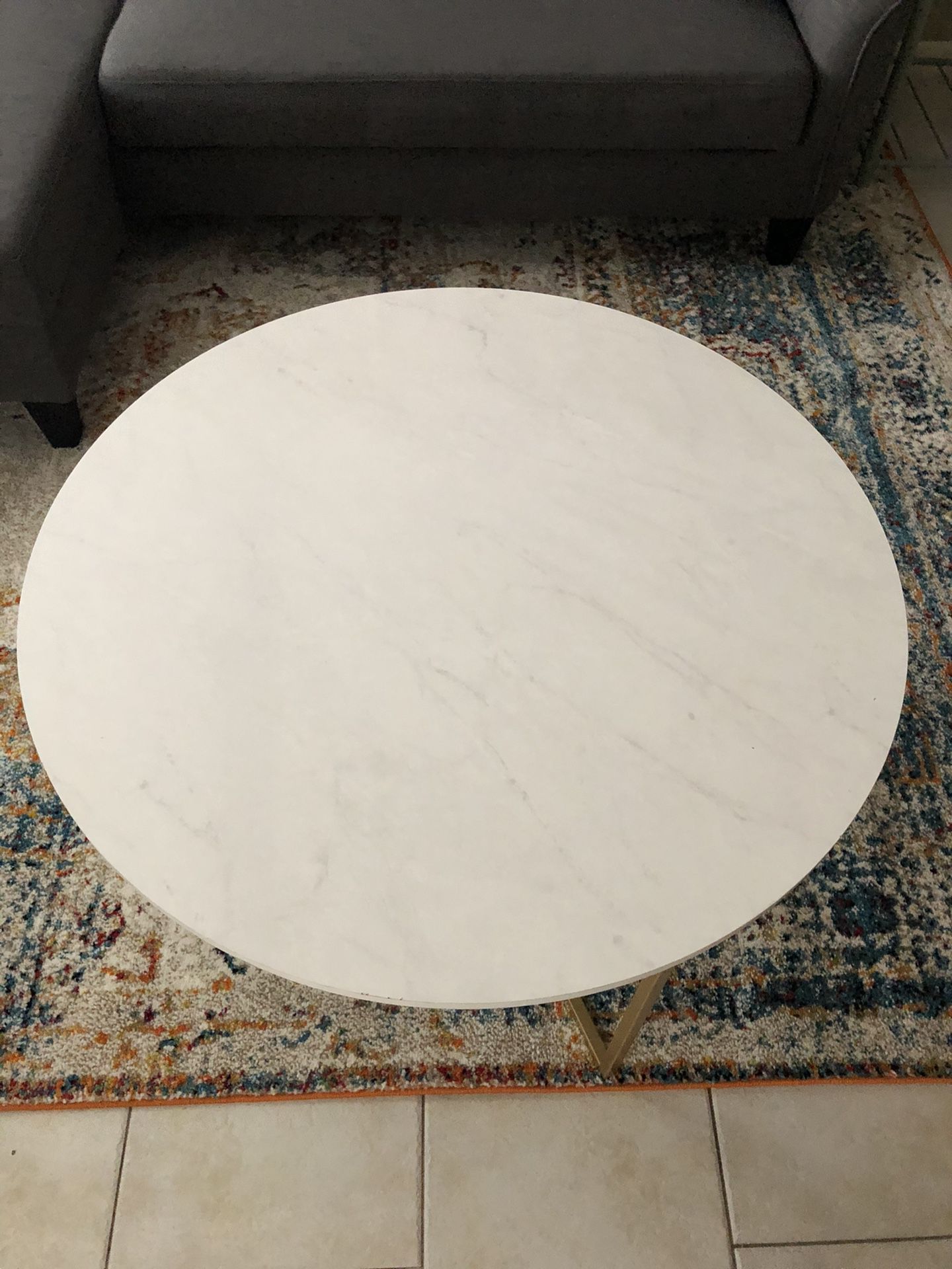 White marble and gold coffee table