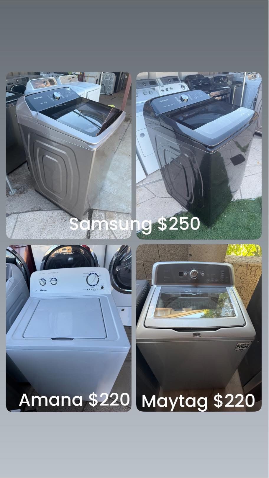 WASHER SAMSUNG 5.2 AMANA 3.5 MAYTAG 3.8 ‼️ Clean & 45 DAYS WARRANTY ‼️ Delivery FEE SAME DAY‼️
