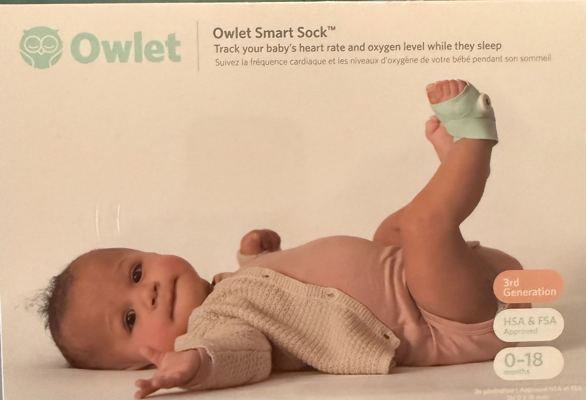 Owlet Smart Sock Mint Condition Still In Package Monitor Baby’s Health