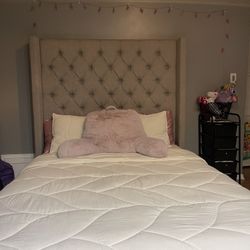 Queen Bed Frame + Box Spring for sale 
