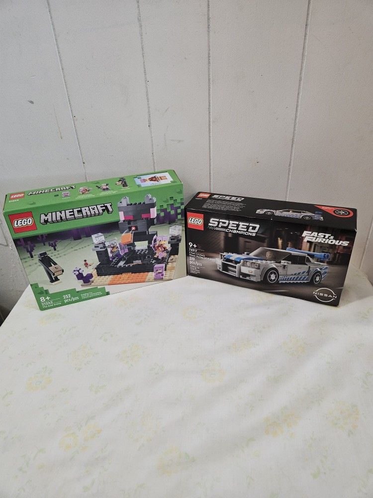 Lego Minecraft #21242 New $30 & Lego #76917 Fast And Furious Nissan Open Box Complete New $20