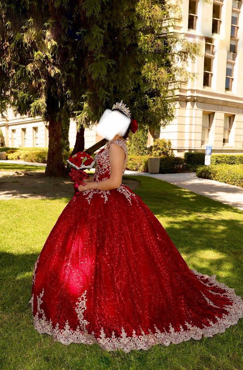 Burgundy Quinceañera Dress