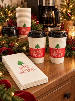 🎄 Rae Dunn Christmas Cups & Napkins Bundle – $15