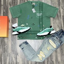 Dior Shoes, Gallery Department Shirt, And Amiri Jeans Brand New With Box And Dust Cover 