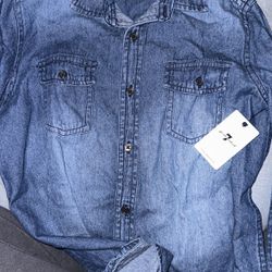 7 For All Mankind Long Sleeves Denim Top