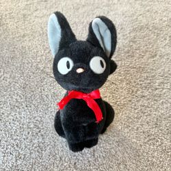 Kiki's Delivery Service Ghibli Jiji Plush Red Ribbon Rare Original