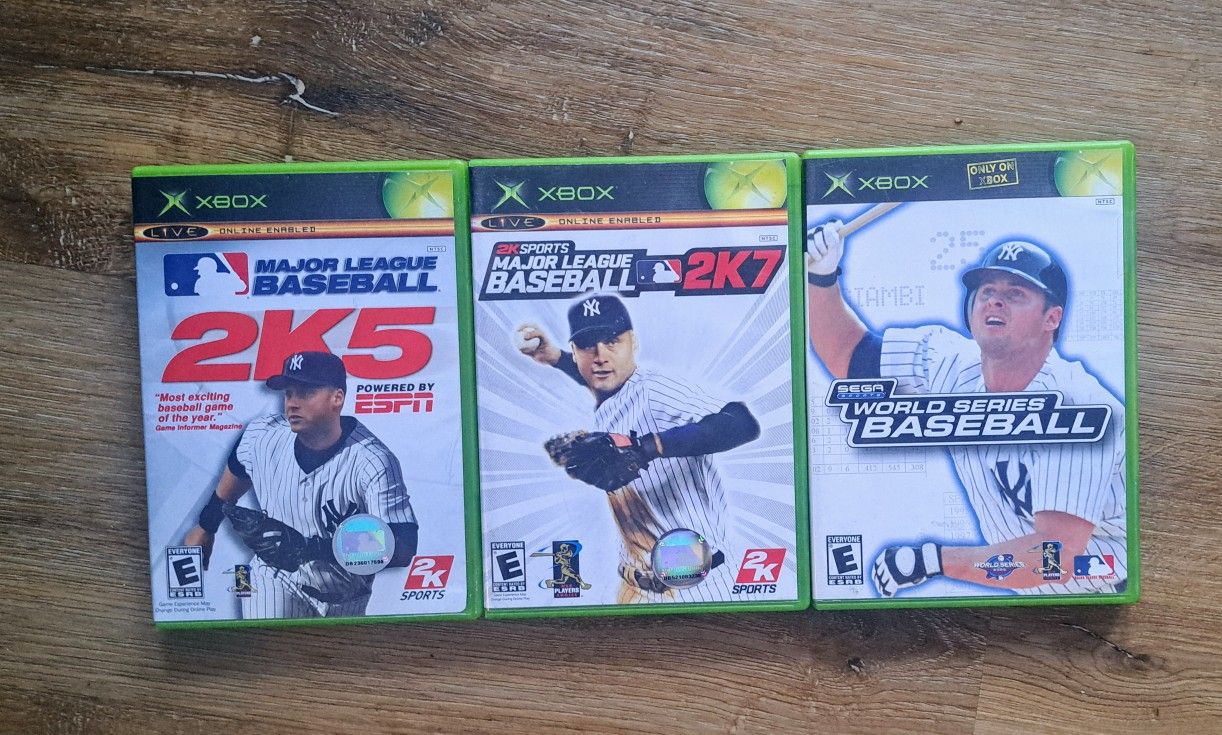 Original X-Box Baseball Game Lot of 3 All Tested Working With Manuals