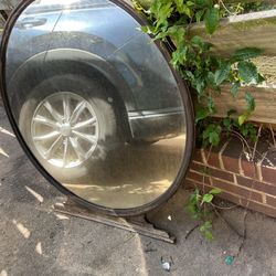 A Nice, Old, Vintage, Big, Round Mirror ( Some Fixing Up)