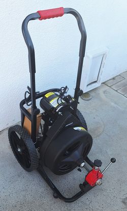 100 ft x 1/2 inch POPULO Auto Feed Electric Drain Snake Auger for 2 to 4 Inch Pipes, Sewer Plumbing Snake Auger, Heavy Duty Drain Cleaner Machine with