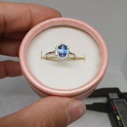 Size 6.75 US S925 Iolite Ring  Stone SiE 7xm
