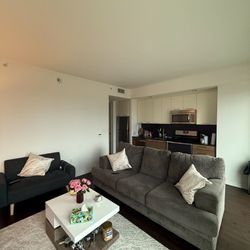 Sofa and chair for sale with table