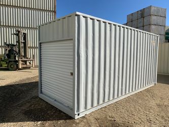 20FT HIGH CUBE CUSTOM CONTAINER – ROLL-UP DOOR – REFURBISHED GRAY