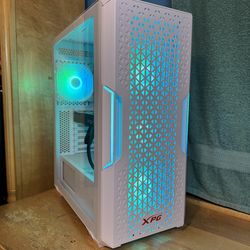 Nvidia RTX 4000 Gaming PC + Ryzen 7, Windows 11 Pro, White, RGB