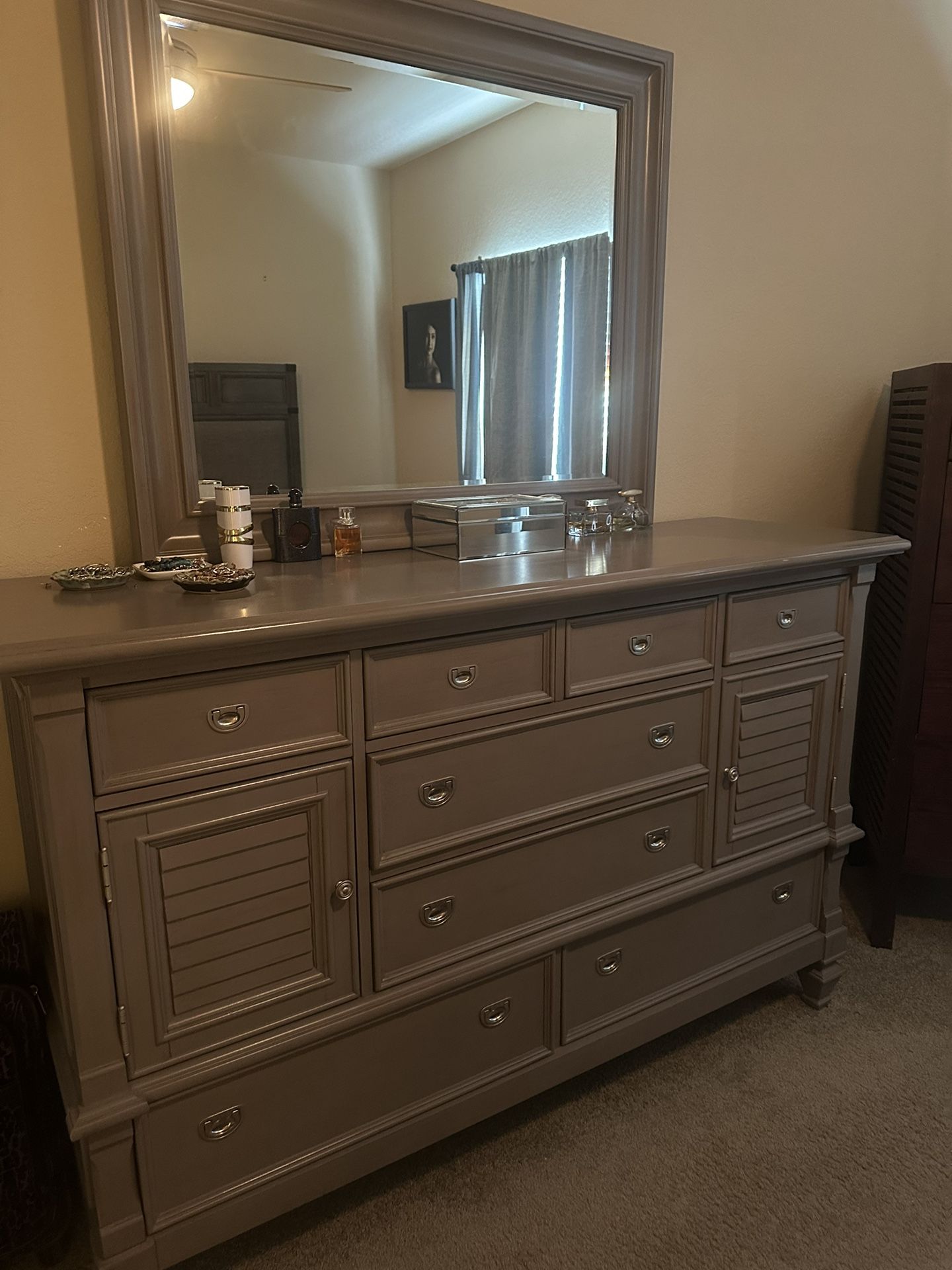 Gray Dresser & 2 Nightstands