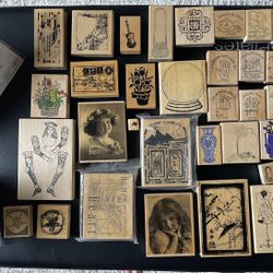 43 Assorted Rubber Stamps