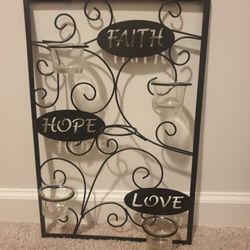Pickup From LebnonTN 37087..Love Hope Faith Tealight Wall Hanging Candle Holder...excellent Condition..pet N Smoke Free Home 