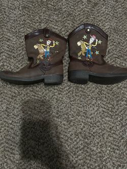 Kids brown Toy Story boots size 12